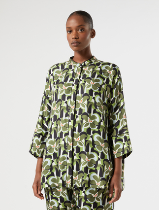 Silk twill shirt - OLIVE GREEN