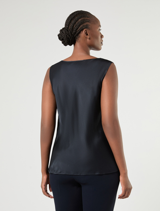 Satin top - MIDNIGHTBLUE - Marina Rinaldi - 4