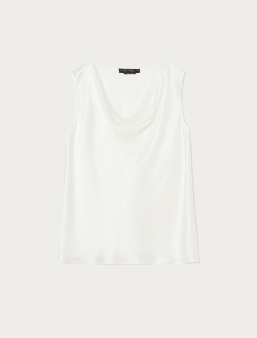 Satin top - WHITE - Marina Rinaldi