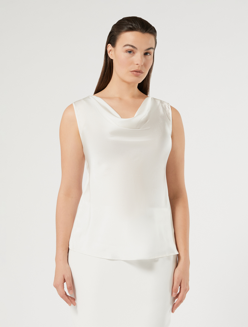 Satin top - WHITE - Marina Rinaldi - 3