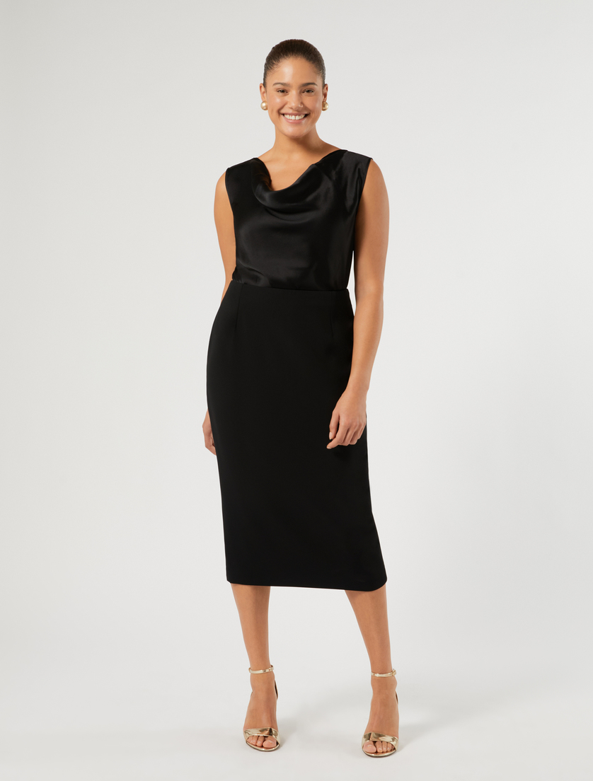 Satin top - BLACK - Marina Rinaldi - 2