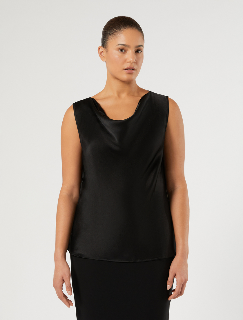 Satin top - BLACK - Marina Rinaldi - 3