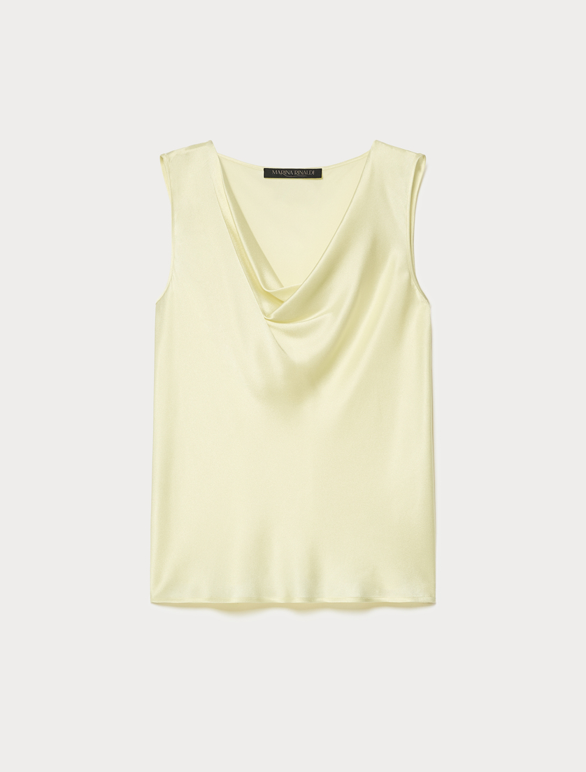 Satin top - LIGHT YELLOW - Marina Rinaldi