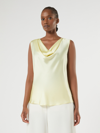 Satin top - LIGHT YELLOW
