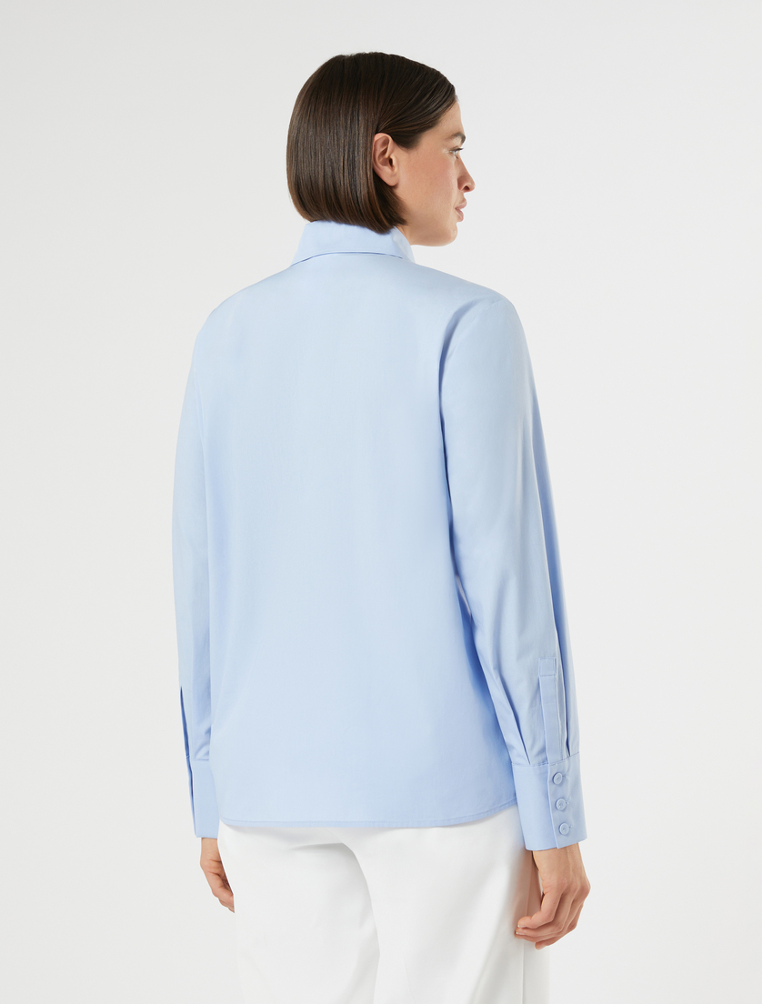 Organic cotton poplin shirt - SKY BLUE - Marina Rinaldi - 4