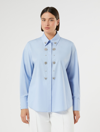 Organic cotton poplin shirt - SKY BLUE