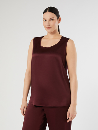 Crepe envers satin top - RED PURPLE - Marina Rinaldi - 3