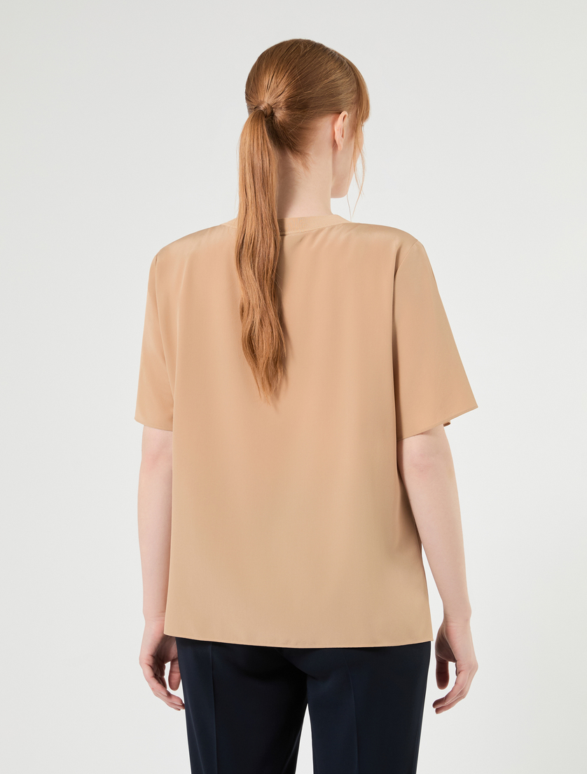 Silk crepe de chine blouse - CAMEL - Marina Rinaldi - 4