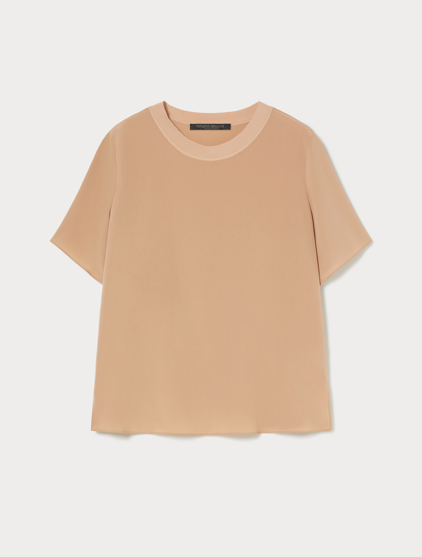 Silk crepe de chine blouse - CAMEL - Marina Rinaldi