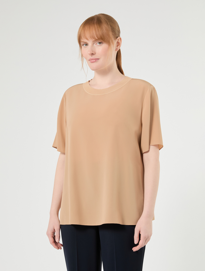 Silk crepe de chine blouse - CAMEL - Marina Rinaldi - 3