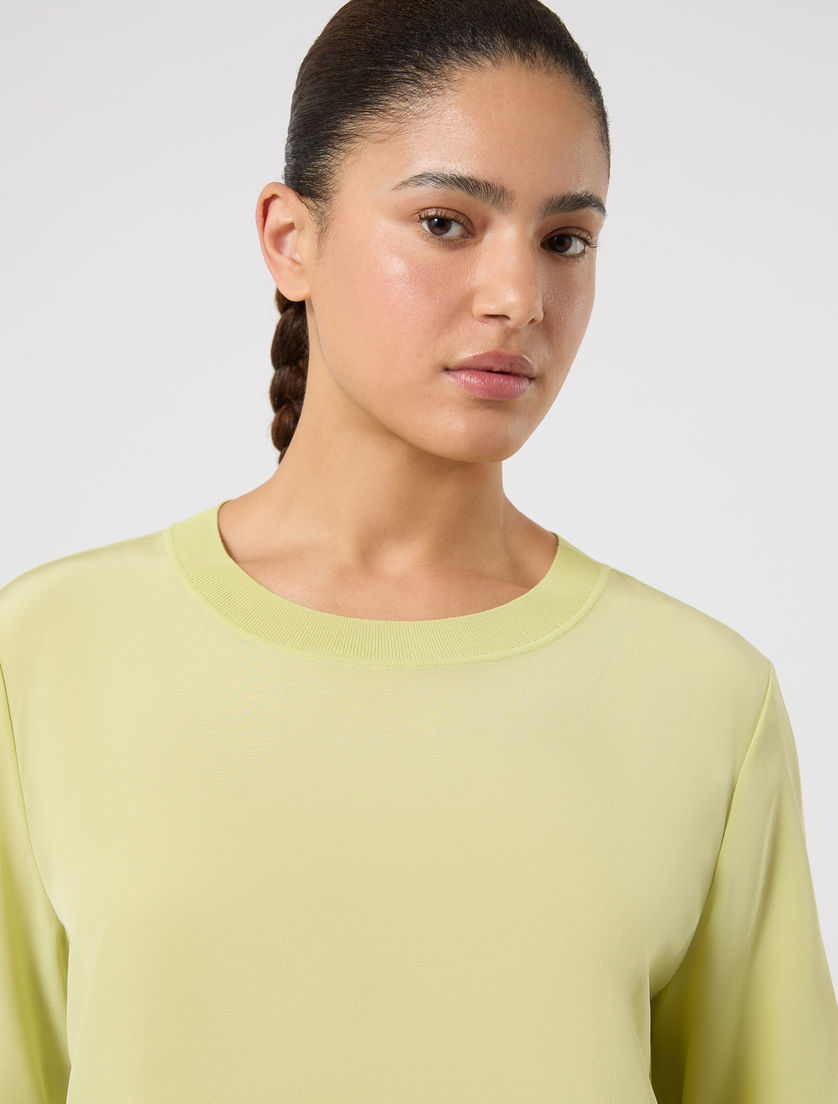 Silk crepe de chine blouse - LIME - Marina Rinaldi - 5
