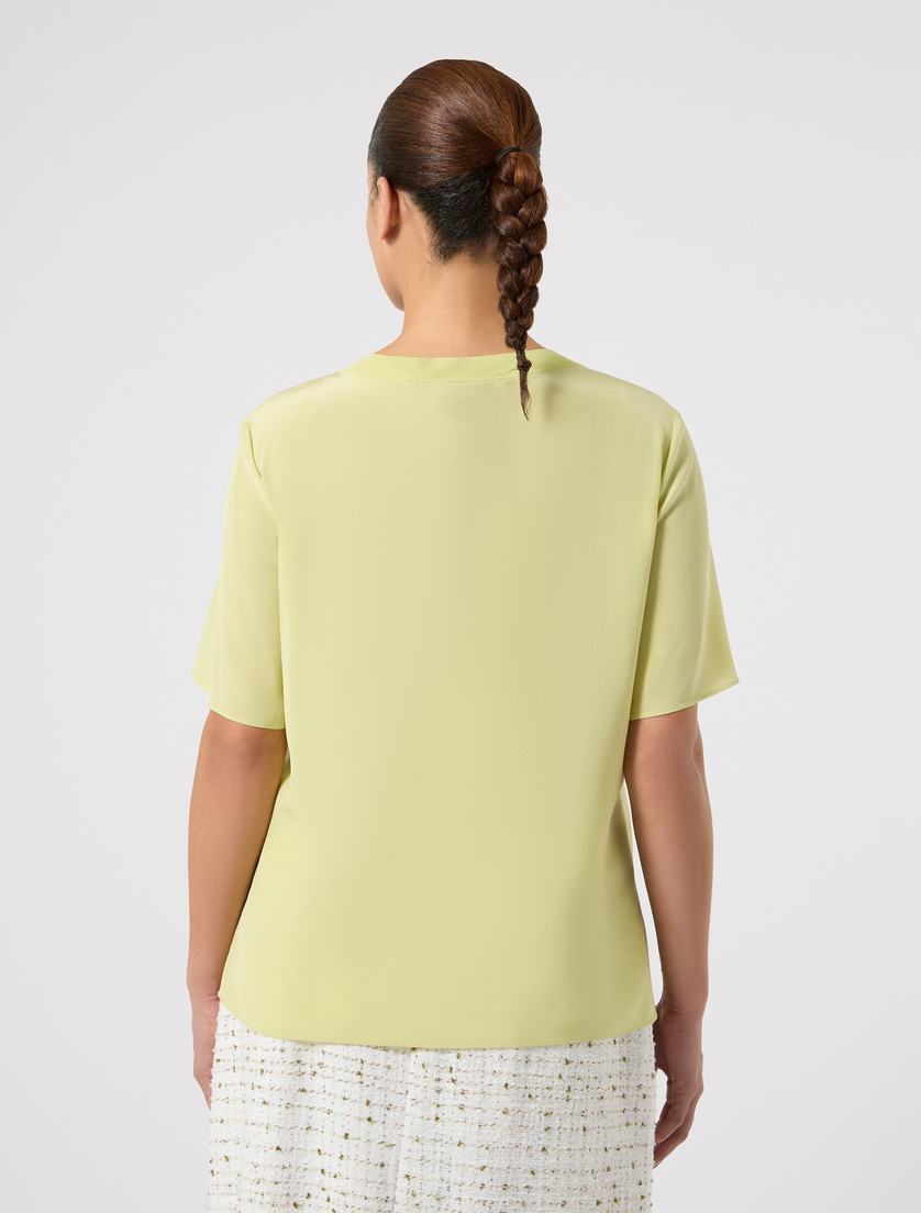 Silk crepe de chine blouse - LIME - Marina Rinaldi - 4
