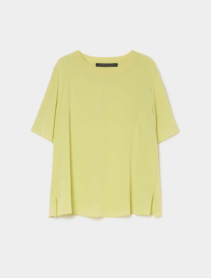 Silk crepe de chine blouse - LIME - Marina Rinaldi