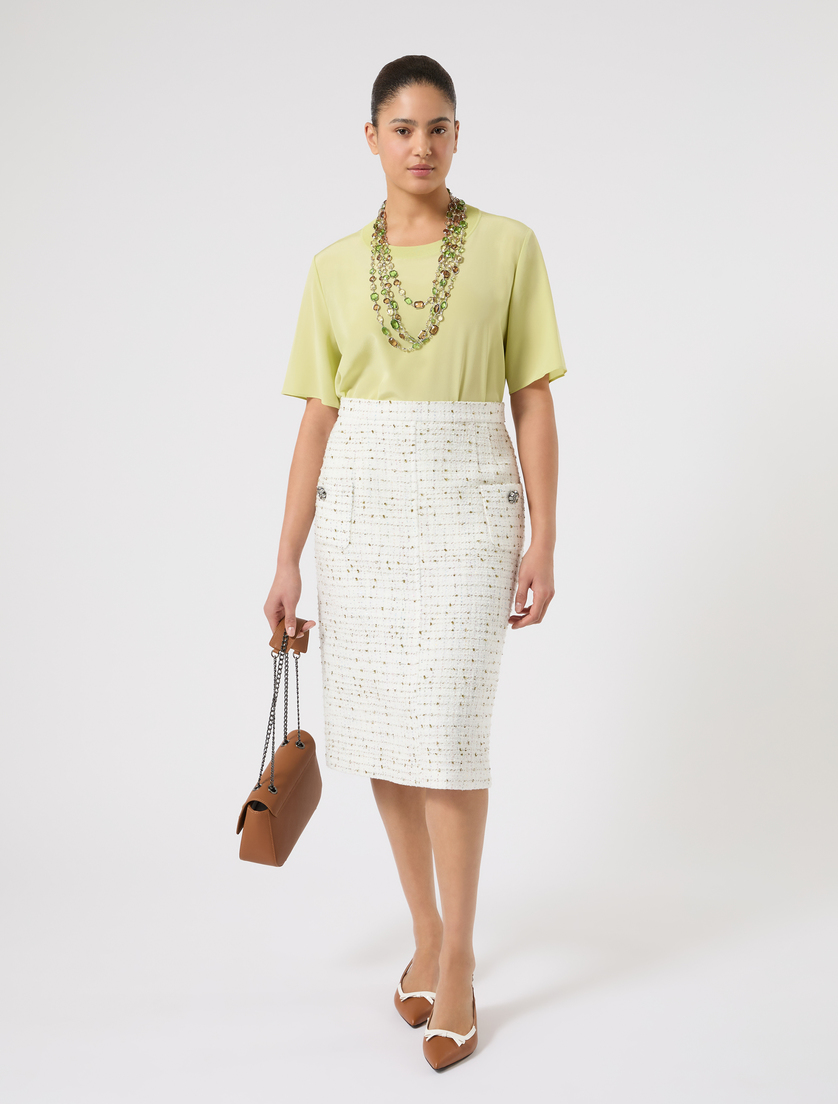 Silk crepe de chine blouse - LIME - Marina Rinaldi - 2