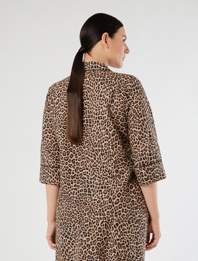 Linen and cotton canvas shirt - SHADED GREY - Marina Rinaldi - 4