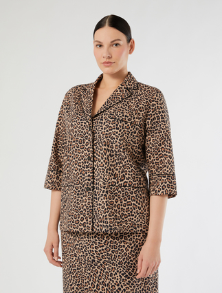 Linen and cotton canvas shirt - SHADED GREY