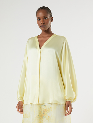 Chemisier surdimensionné en satin - JAUNE CLAIR