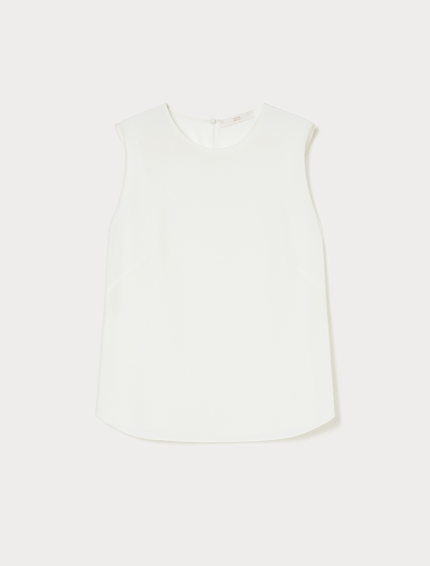Silk crepe de chine blouse - IVORY - Marina Rinaldi