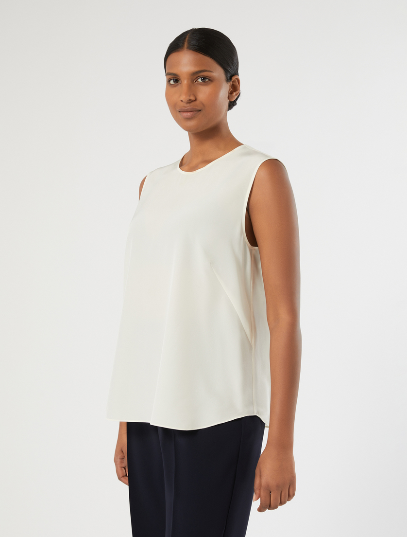 Silk crepe de chine blouse - IVORY - Marina Rinaldi - 3