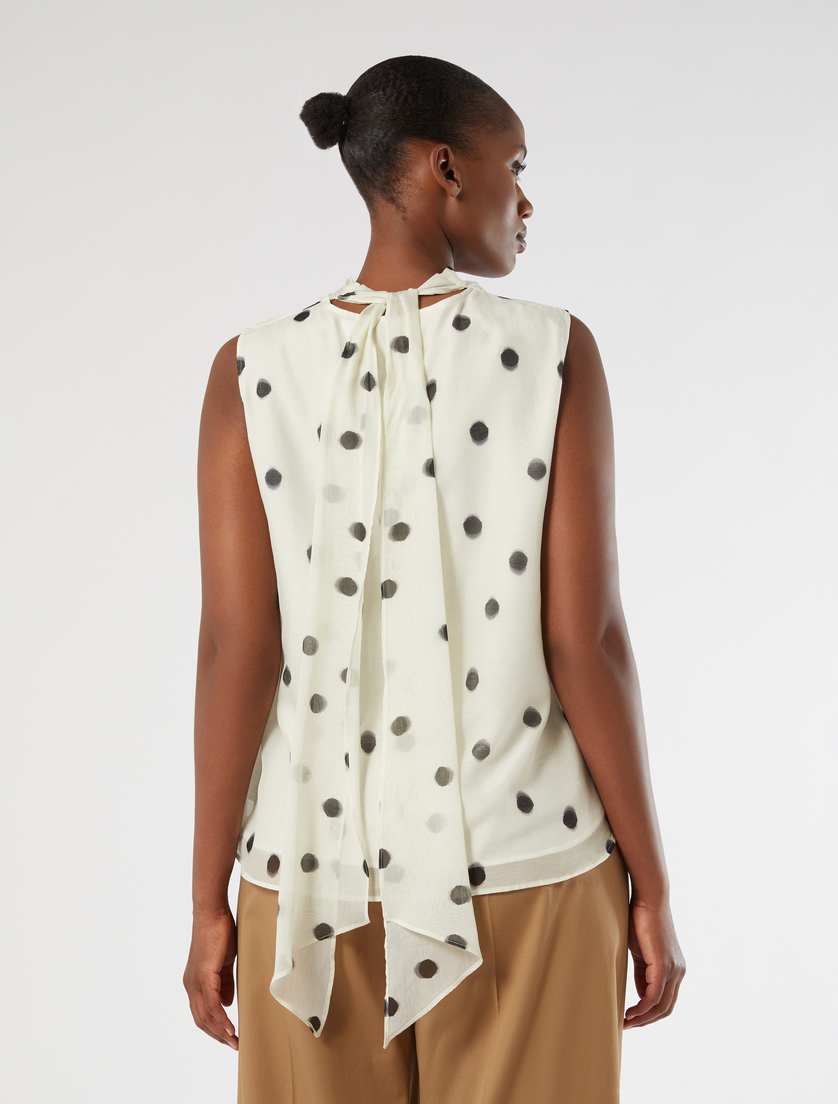 Cotton and silk voile shirt - WHITE - Marina Rinaldi - 4