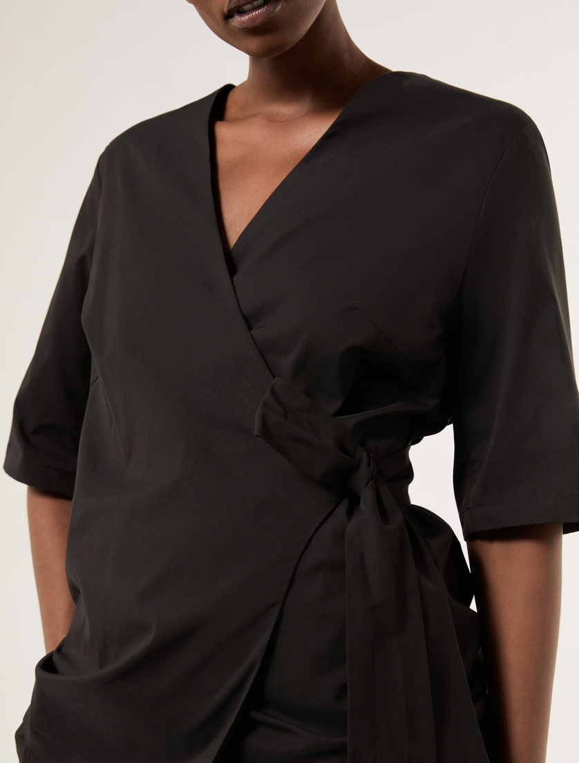 Cotton poplin shirt - BLACK - Marina Rinaldi - 5