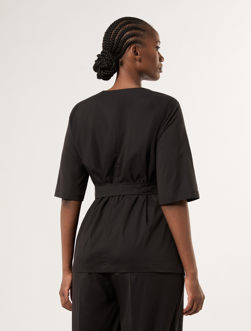 Cotton poplin shirt - BLACK - Marina Rinaldi - 4