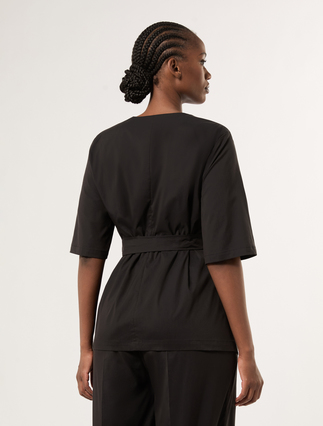 Cotton poplin shirt - BLACK - Marina Rinaldi - 4