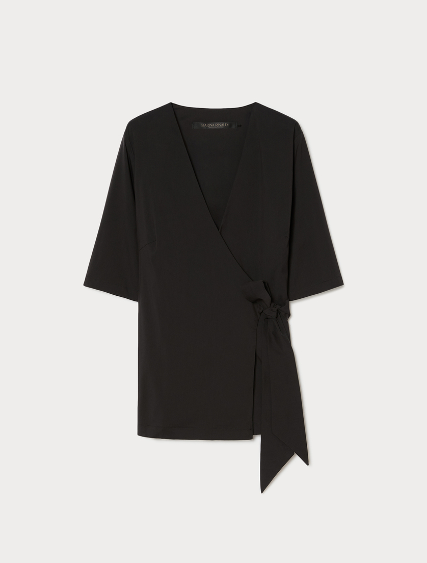 Cotton poplin shirt - BLACK - Marina Rinaldi