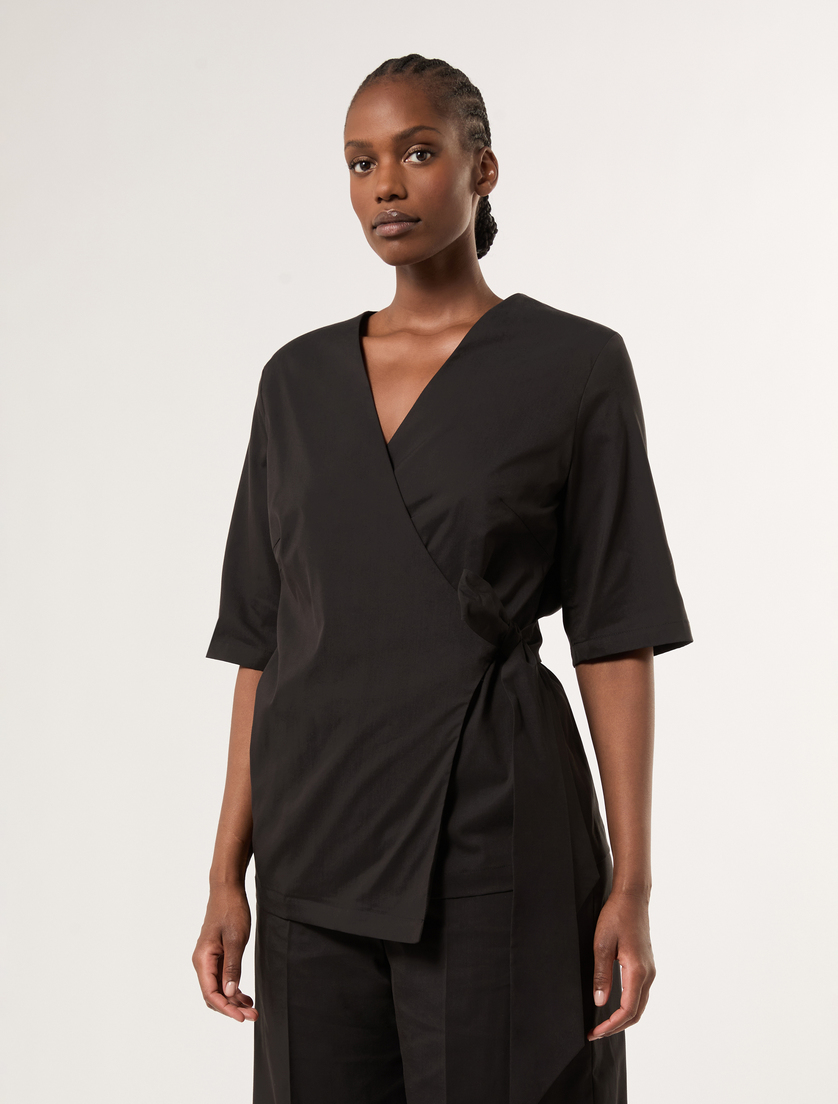 Cotton poplin shirt - BLACK - Marina Rinaldi - 3
