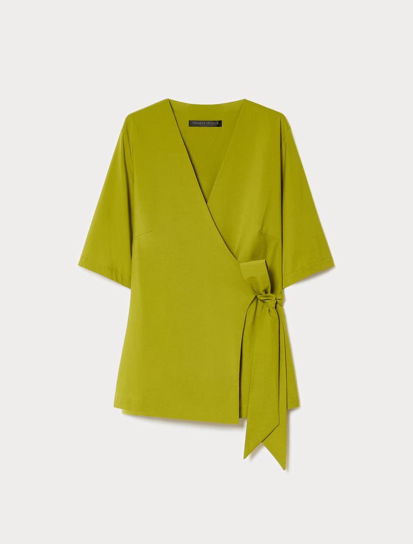 Hemdbluse aus Baumwollpopeline - OLIVENGRUEN - Marina Rinaldi