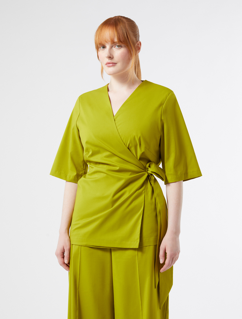 Hemdbluse aus Baumwollpopeline - OLIVENGRUEN - Marina Rinaldi - 3