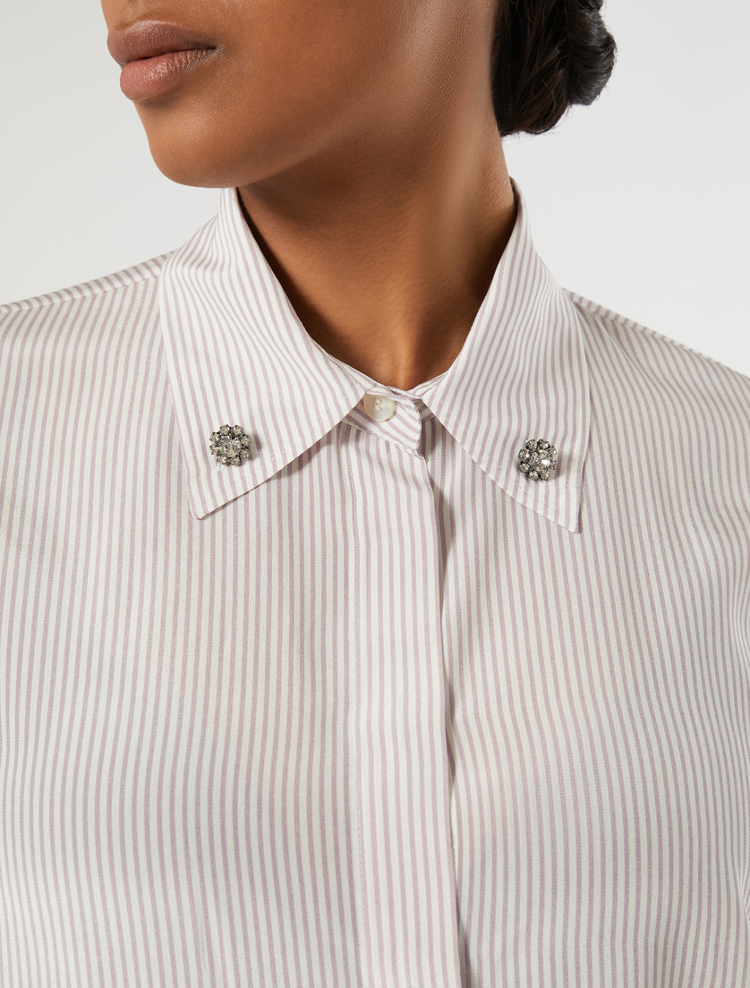 Silk crepe de chine shirt - LILAC - Marina Rinaldi - 5