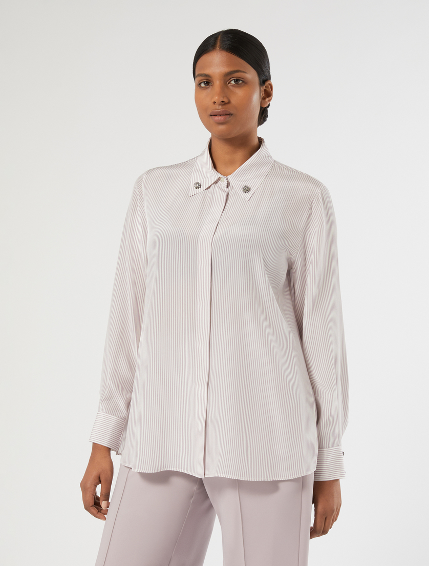Silk crepe de chine shirt - LILAC - Marina Rinaldi - 3