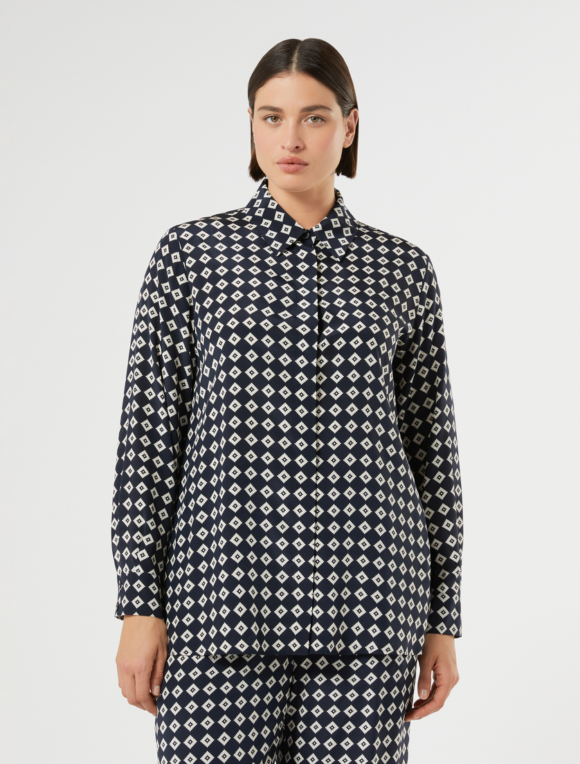 Silk crepe de chine shirt - MIDNIGHTBLUE - Marina Rinaldi - 3