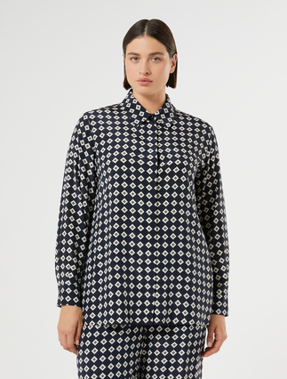 Silk crepe de chine shirt - MIDNIGHTBLUE