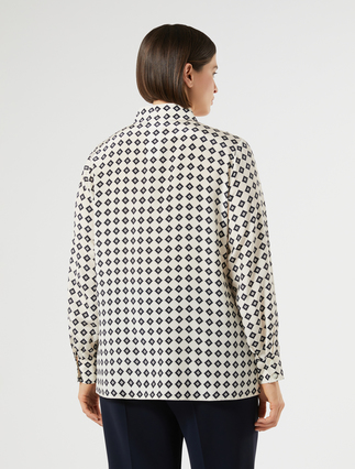 Silk crepe de chine shirt - IVORY - Marina Rinaldi - 4