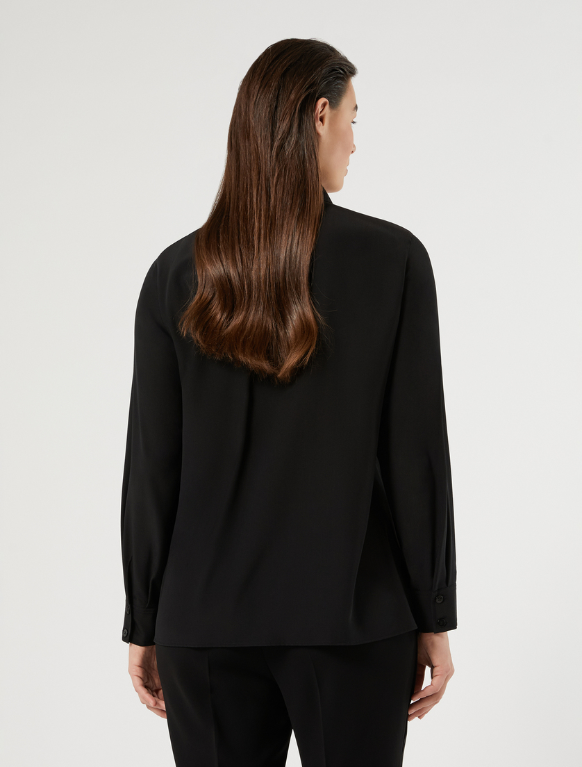 Silk crepe de chine shirt - BLACK - Marina Rinaldi - 4