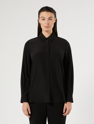 Bluse aus Seiden-Crêpe de Chine - SCHWARZ - Marina Rinaldi - 3
