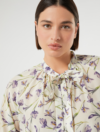 Silk crepe de chine shirt - IVORY - Marina Rinaldi - 5