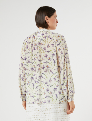 Silk crepe de chine shirt - IVORY - Marina Rinaldi - 4