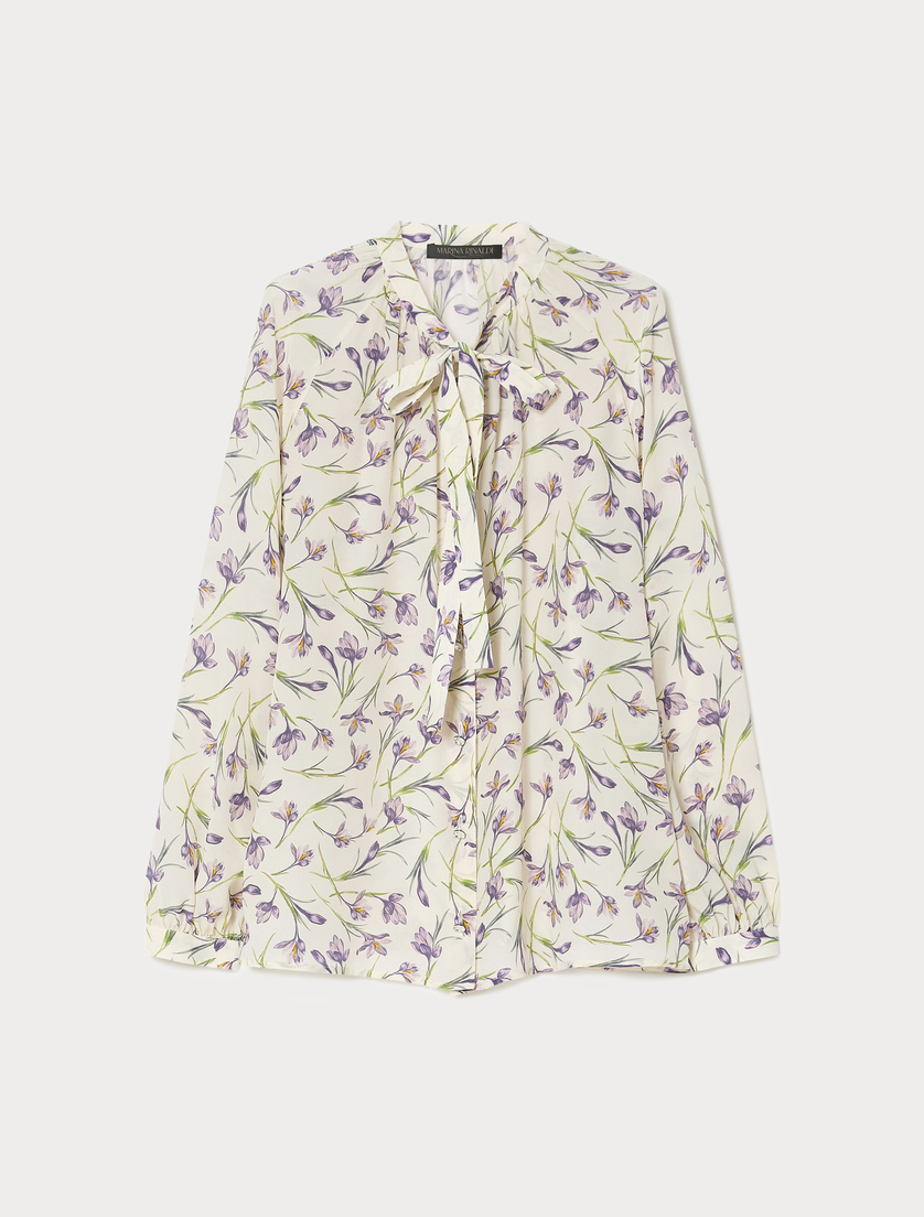 Silk crepe de chine shirt - IVORY - Marina Rinaldi