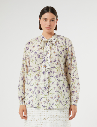 Silk crepe de chine shirt - IVORY