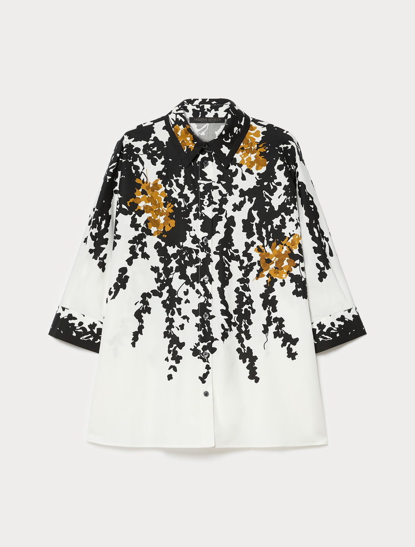 Poplin print shirt - WHITE BLACK - Marina Rinaldi