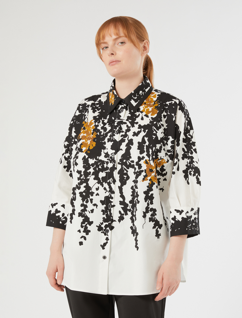 Poplin print shirt - WHITE BLACK - Marina Rinaldi - 3