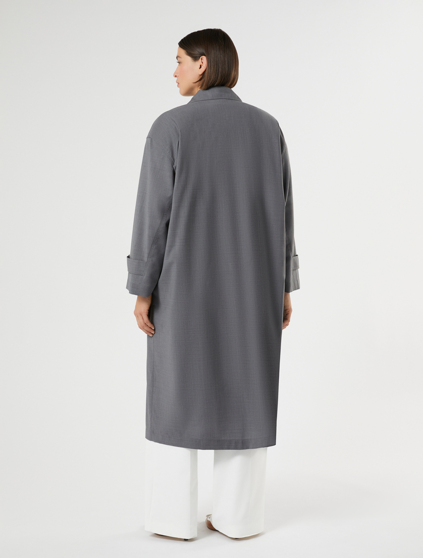 Light woollen cloth duster coat - DARK GREY - Marina Rinaldi - 4