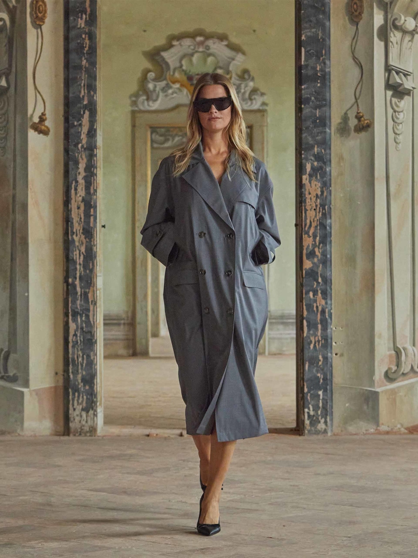 Light woollen cloth duster coat - Marina Rinaldi