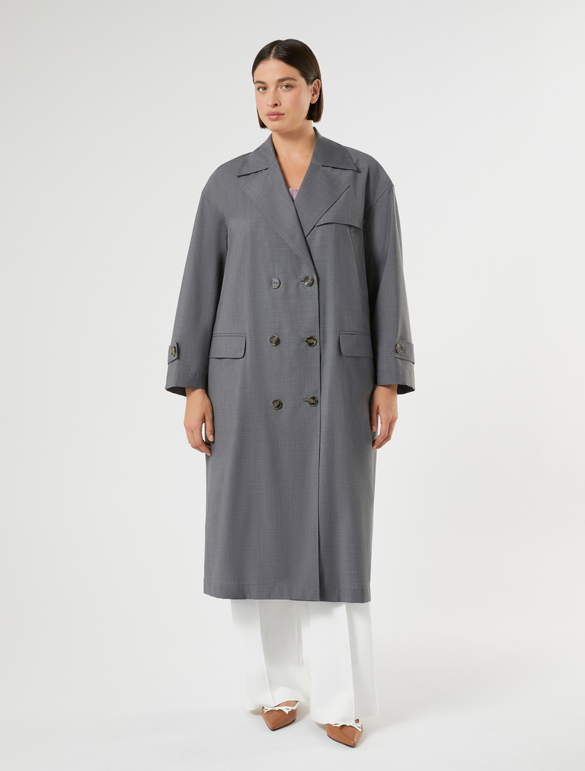 Light woollen cloth duster coat - DARK GREY - Marina Rinaldi - 3
