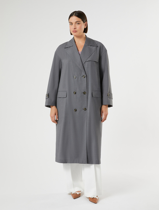 Light woollen cloth duster coat - DARK GREY