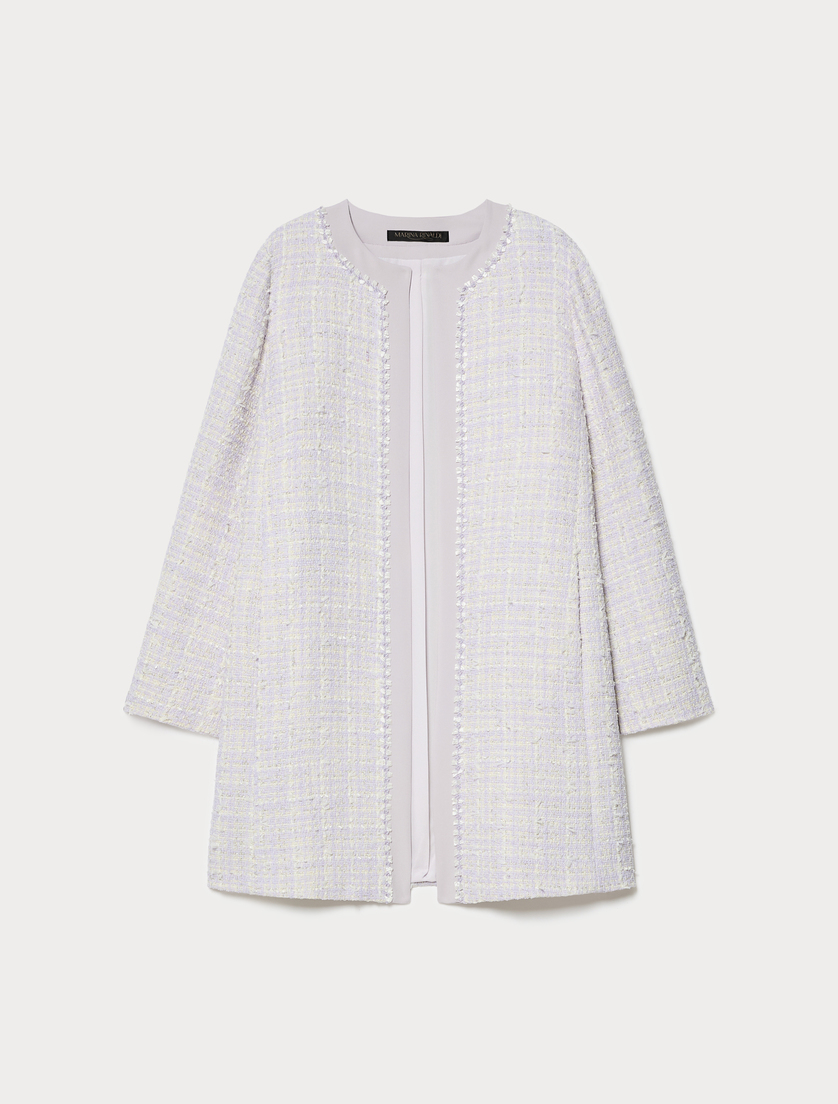 Yarn-dyed duster coat with embroidery - SHOCKING PINK - Marina Rinaldi