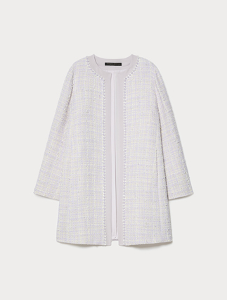 Yarn-dyed duster coat with embroidery - Marina Rinaldi